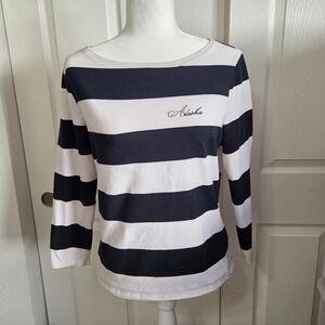 Classic Striped Long Sleeve Top - Black and White